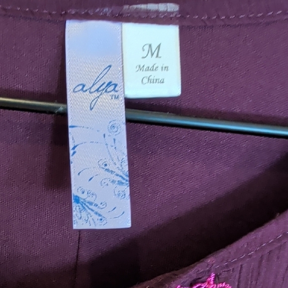 Alya Sleeveless Midi Dress in Plum with Pink Embroidery - Picture 3 of 7